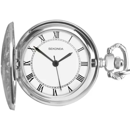 Mens Silver Plated Full Hunter Pocket Watch