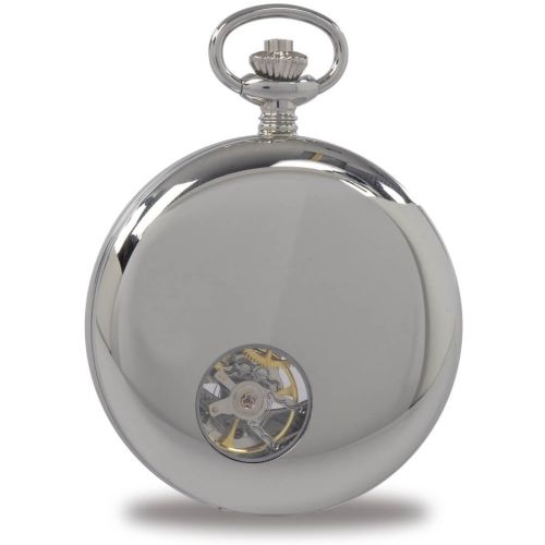 Silver Tone Double Half Hunter Mechanical Pocket Watch