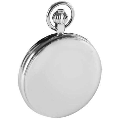 Double Hunter Chrome Plated Moon Dial Pocket Watch