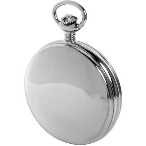 Chrome Double Hunter Mechanical Skeleton Pocket Watch