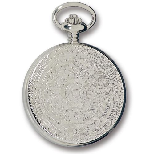 Silver Tone Mechanical Half Hunter Pocket Watch