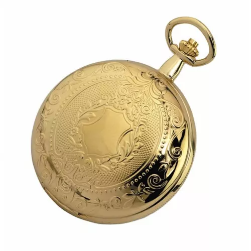 Gold Plated Mechanical Double Hunter Pocket Watch