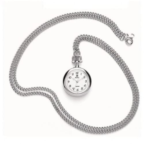 Stainless Steel Silver Plated Quartz Pendant Necklace Watch