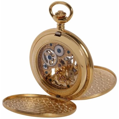 Double Hunter 17 Jewel Gold Mechanical Pocket Watch