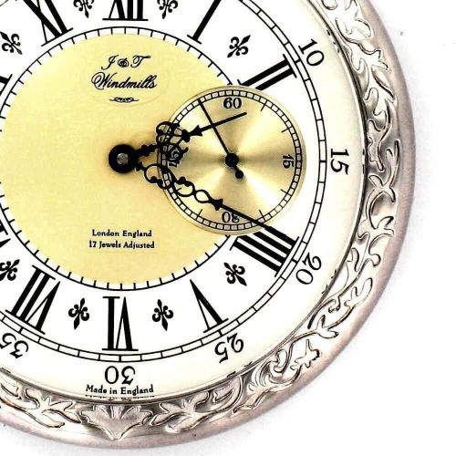 Gents Open Face Patterned Mechanical Pocket Watch