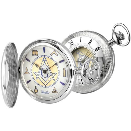 Sterling Silver Half Hunter Masonic Mechanical Pocket Watch