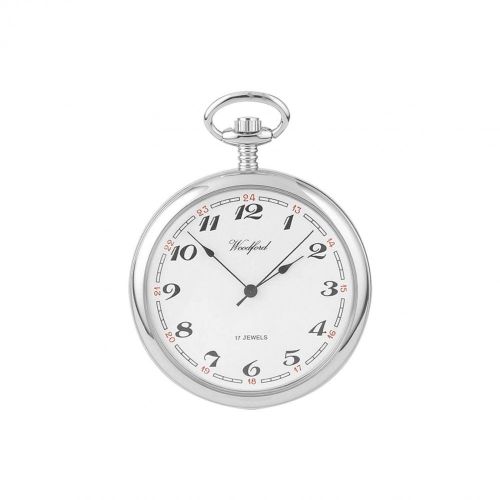 Chrome Plated 17 Jewel Mechanical Open Face Pocket Watch