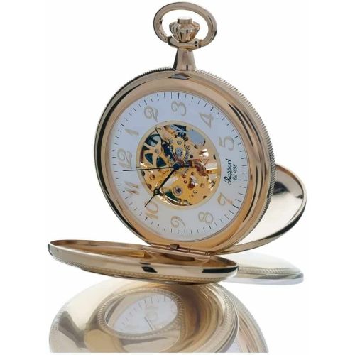 Gold Tone Mechanical Double Half Hunter Pocket Watch