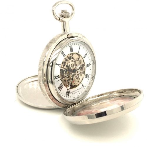 The Kew - Chrome Plated Photo Frame Mechanical Pocket Watch