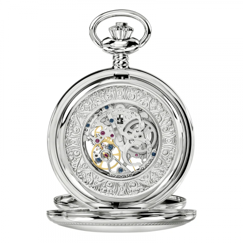 Heritage Chrome Half Double Hunter Mechanical Pocket Watch