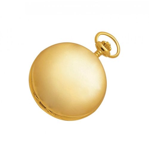 Polished Gold Plated Full Hunter Mechanical Pocket Watch