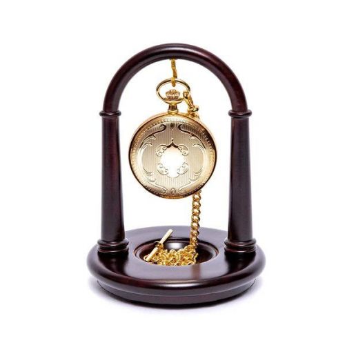 Arched Walnut Pocket Watch Stand