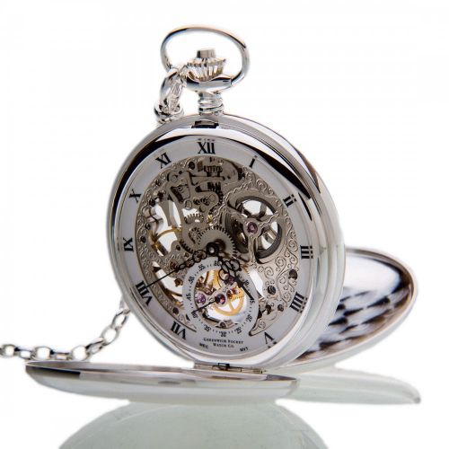 The Buckingham - Sterling Silver Mechanical Double Hunter Pocket Watch