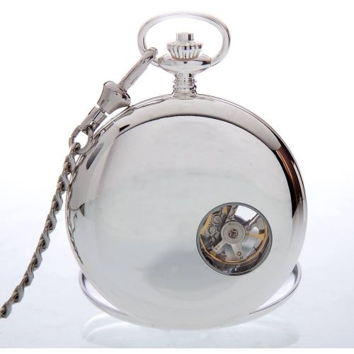 The Beaulieu - Sterling Silver Heartbeat Window Double Hunter Pocket Watch