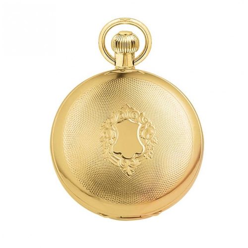 Gold Plated 17 Jewel Swiss Mechanical Double Hunter Pocket Watch 1014