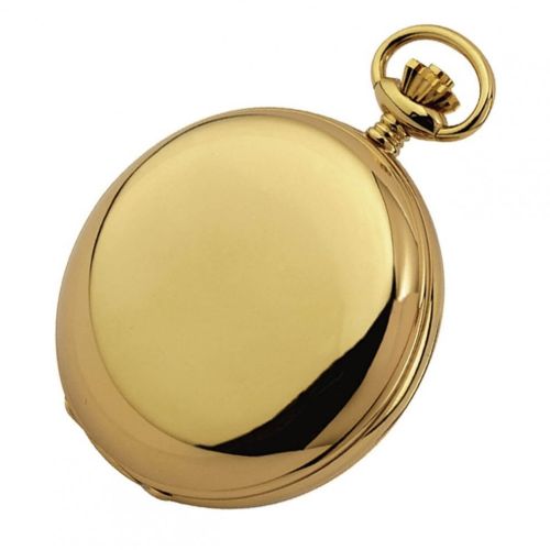 Gold Plated 17 Jewel Swiss Mechanical Full Hunter Pocket Watch 1009