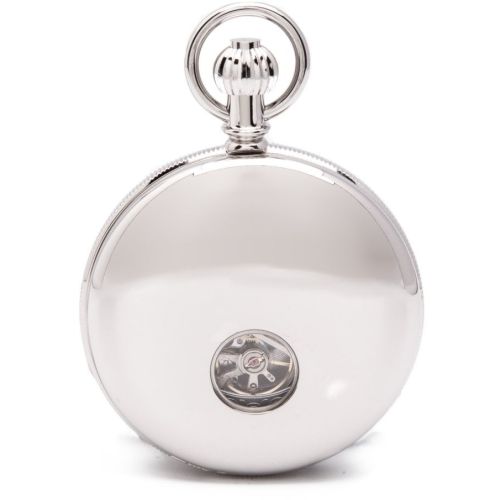 Whitehall - Chrome Mechanical Double Half Hunter Pocket Watch