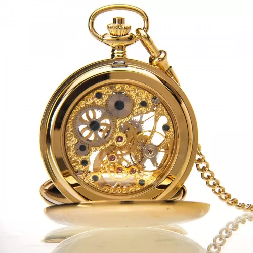 The Kensington - Gold Mechanical Double Hunter Pocket Watch