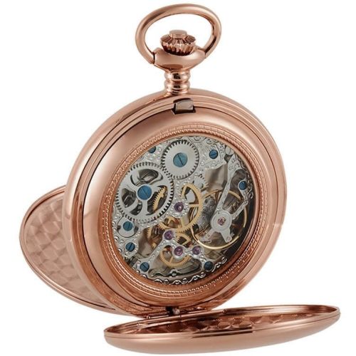 Rose Gold Plated Flying Scotsman Double Half Hunter Pocket Watch