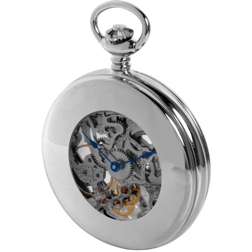 Chrome Half Double Hunter Mechanical Pocket Watch