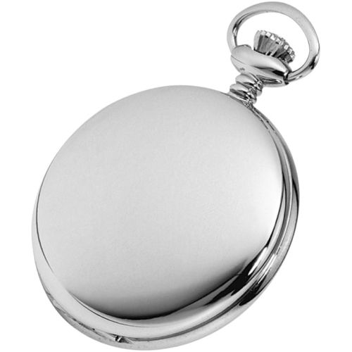 Chrome Mechanical Full Dial Double Hunter Skeleton Back Pocket Watch