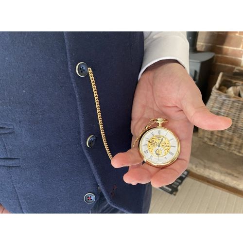 The Eltham - Gold Mechanical Open Face Pocket Watch