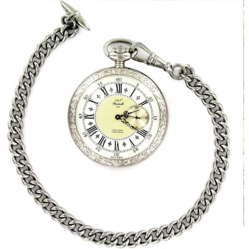 Gents Open Face Patterned Mechanical Pocket Watch