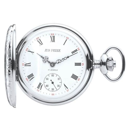 Polished Chrome Half Hunter Mechanical Pocket Watch