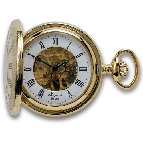 Gold Tone Mechanical Half Hunter Pocket Watch