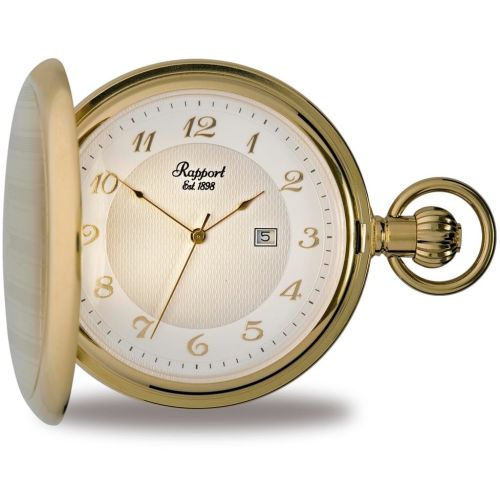 Gold Tone Full Hunter Quartz Pocket Watch