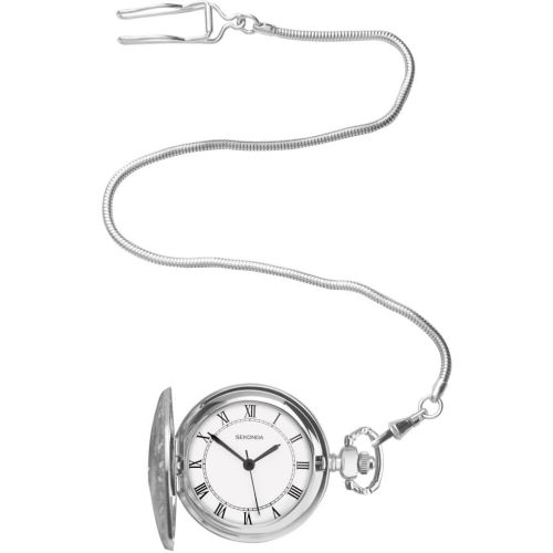 Mens Silver Plated Full Hunter Pocket Watch