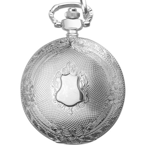 Mens Silver Plated Full Hunter Pocket Watch