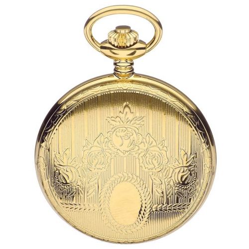 Gold Tone Swiss Quartz Full Hunter Pocket Watch