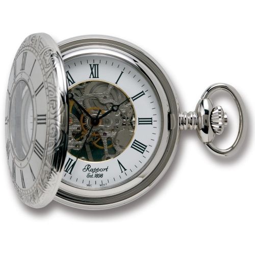 Silver Tone Mechanical Half Hunter Pocket Watch