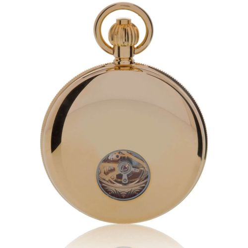 Gold Tone Double Half Hunter Mechanical Pocket Watch