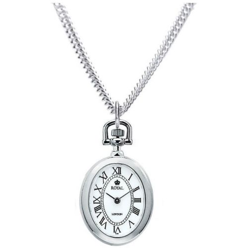 Pvd Silver Plated Open Face Quartz Pendant Necklace Watch