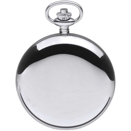 Chrome Polished 17 Jewel Mechanical Full Hunter Pocket Watch With Roman Indexes