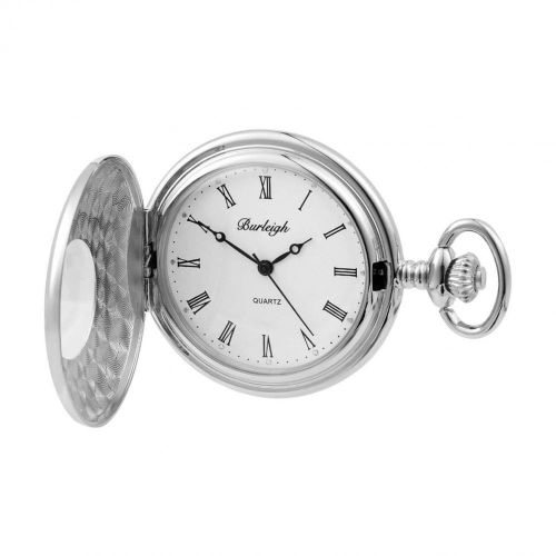 Gents Half Hunter  Silver Tone Pocket Watch