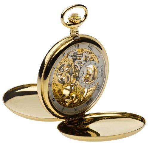 Gold Toned Mechanical Double Hunter Pocket Watch