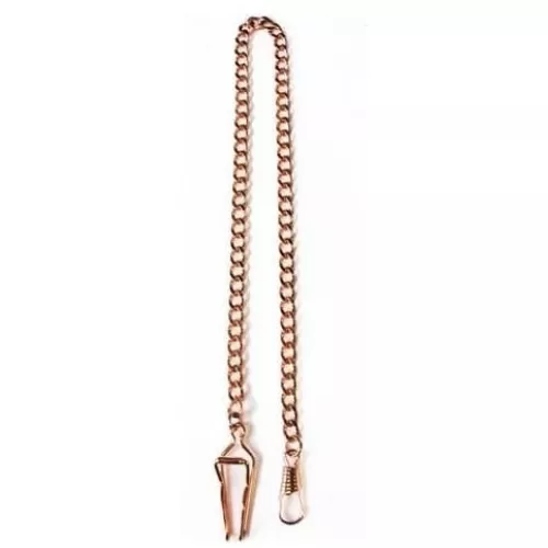 Rose Gold Plated Belt Loop Pocket Watch Chain