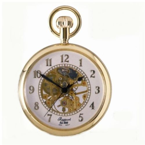 Gold Tone Mechanical Open Face Pocket Watch