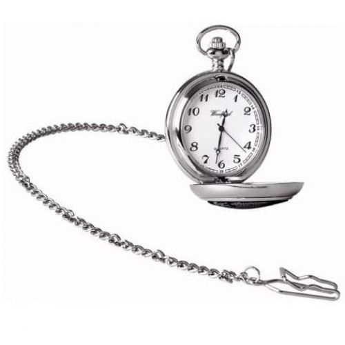 Father Of The Bride Quartz Full Hunter Chrome/Pewter Pocket Watch