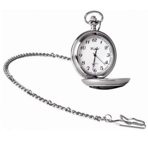 Full Hunter Celtic Chrome/Pewter Quartz Pocket Watch