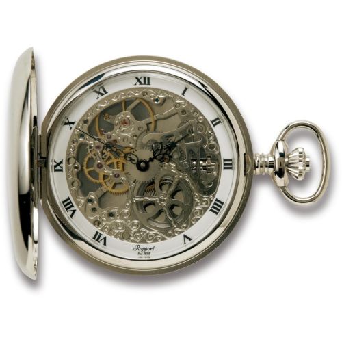 Silver Tone Mechanical  Double Hunter Pocket Watch