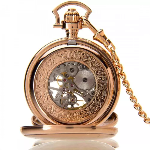 The Windsor - Rose Gold Mechanical Double Half Hunter Pocket Watch