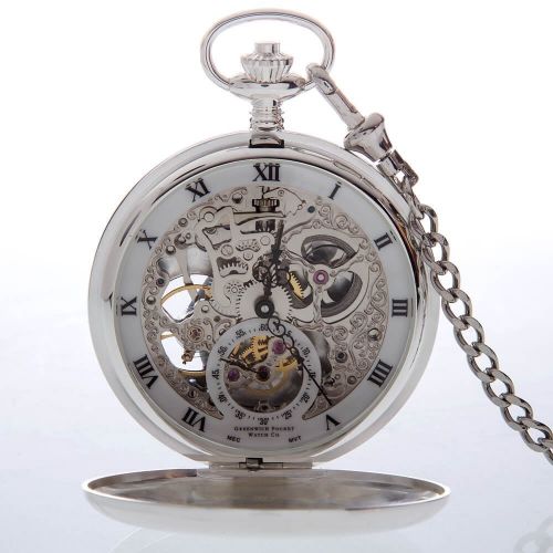 The Beaulieu - Sterling Silver Heartbeat Window Double Hunter Pocket Watch