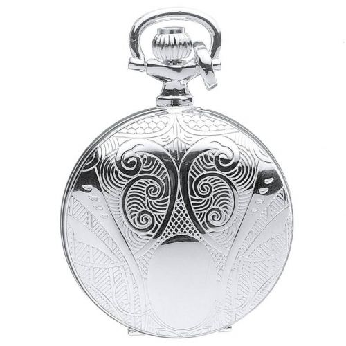 Sterling Silver Quartz Pendant Watch With Engravable Shield