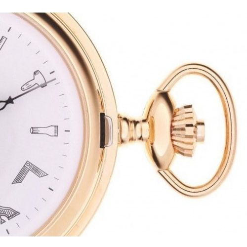 Masonic Gold Toned Mechanical Full Hunter Pocket Watch