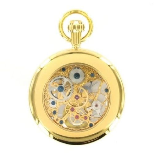 Gold Plated 17 Jewel Mechanical Open Face Pocket Watch 1044