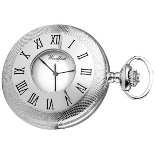 Half Hunter Chrome Mechanical Date Display Pocket Watch